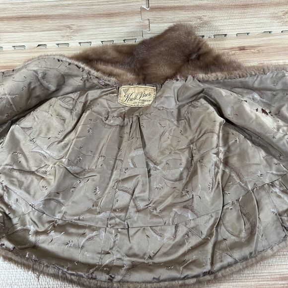 Vintage Genuine BROWN MINK FUR Cape Coat Shawl Wrap Stole ~ Evening or Casual - Picture 6 of 11